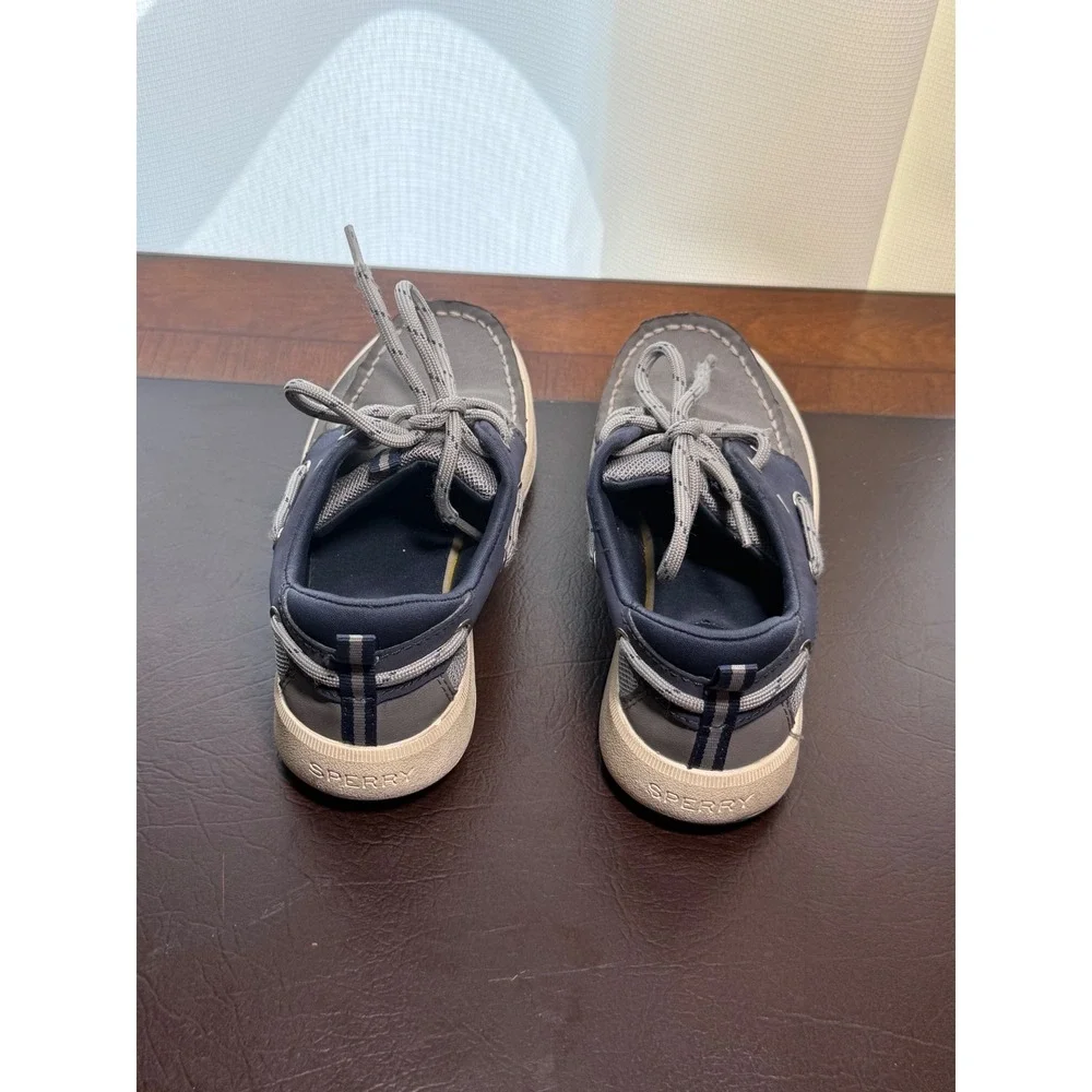 Sperry Top-Sider Kids Grey Navy Boat Shoes Loafers STK265251 Size 13M